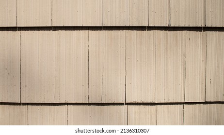 Cream Colored Rustic Wood Shingle Siding