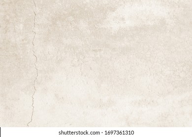 Cream Concreted Wall For Interiors Or Outdoor Exposed Surface Polished Concrete. Cement Have Sand And Stone Of Tone Vintage, Natural Patterns Old Antique, Design Art Work Floor Texture Background.