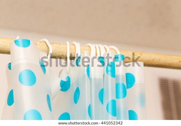 Cream Curtains Hanging On Rope On Stock Photo Edit Now