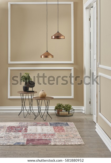 Cream Frame Wall White Door Classical Stock Photo Edit Now