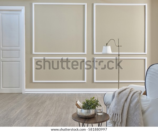 Cream Frame Wall White Door Classical Stock Image Download Now