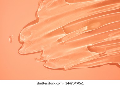 Cream Gel Cosmetic Lubricant  Background Transparent Smudge Pink Orange