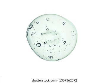 Cream gel gray blue transparent cosmetic sample texture with bubbles isolated on white background - Shutterstock ID 1369362092