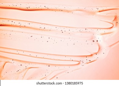 Cream Gel Serum Orange Transparent Cosmetic Sample Texture With Bubbles Isolated On White Background