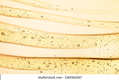 Cream Gel Yellow Orange Retinol Transparent Cosmetic Sample Texture With Bubbles Isolated On White Background