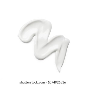 Cream smear on white background. Cosmetic product
