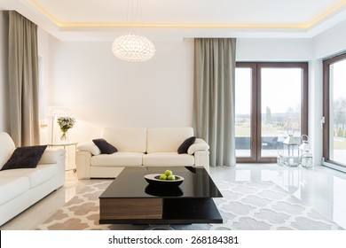 Cream Sofa In Luxury Designed Sitting Room