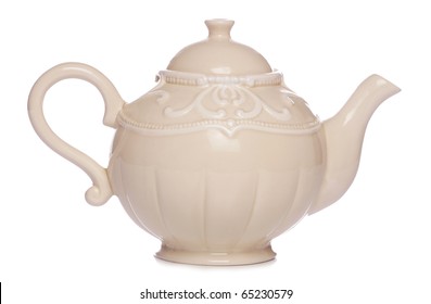 cream tea pot studio cutout
