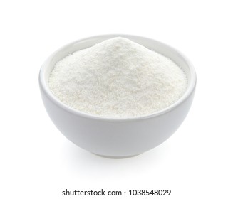 Creamer, Coffee Whitener, Non-dairy Creamer In A Bowl On White Background