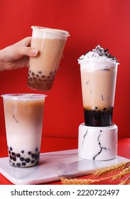 Creamy Black Sugar Pearl Milk Tea On Advertising Photography