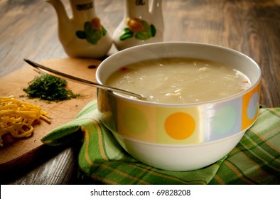 Creamy Chicken Noodle Soup In A Bowl