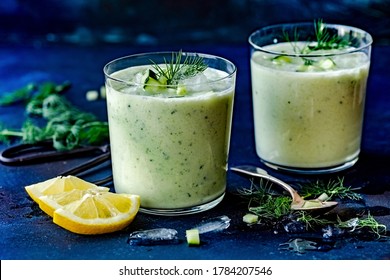 Creamy Chilled Cucumber Soup With Dill And Lemon