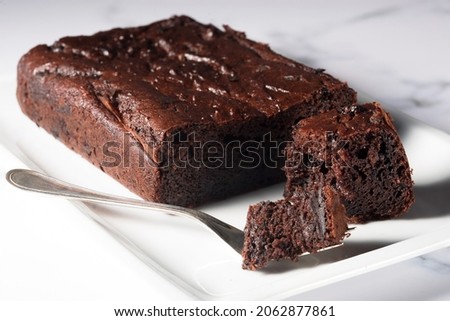 Similar – Image, Stock Photo Chocolate brownie pieces on wooden background