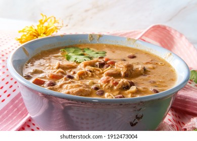 Creamy Mexican Chicken Enchilada Black Bean Soup 