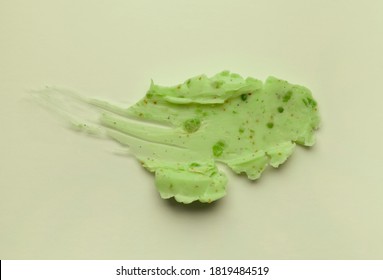 Creamy Mint Green Avacado Balm Or Mask For All Skin Types Or Hair Even Hand And Foot Isolated White Background