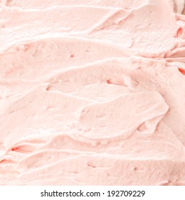 Creamy Pink Berry Ice Cream Or Frozen Yoghurt Background For A Delicious Cold Summer Treat, Texture Detail