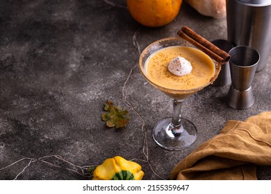 Creamy Pumpkin Martini Cocktail Or Liquor