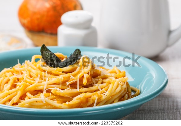 Creamy Roasted Butternut Pumpkin Pasta Parmesan Stock Photo Edit Now 223575202