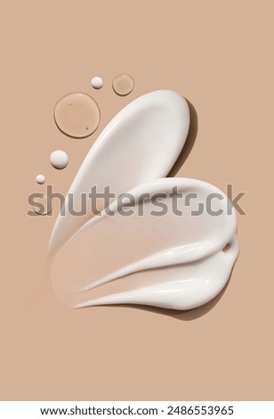 Similar – Image, Stock Photo Cosmetic smears of cream presented on a blue background