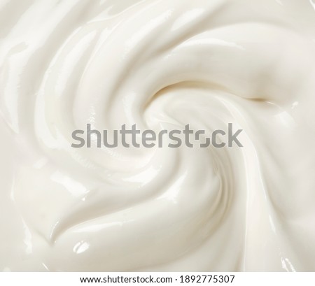 Creamy white swirl of yoghurt