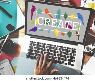 Create Creative Creativity Ideas Design Concept
