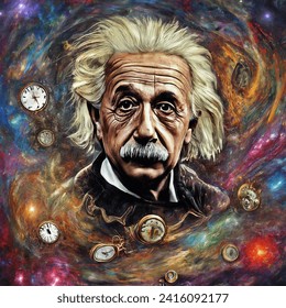 Albert Einsteins Face Emc2 Formula Elegantly Imagen generada por IA ...