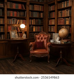 Edwardian Library Room House Sliding Interior AI-generated image ...