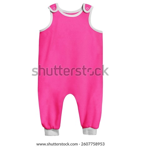 Create The Ultimate Style For Your Logo Or Design With This Magnificent Baby Cotton Dungarees Mock Up In Prism Pink Color.