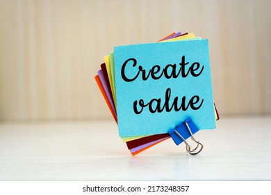 Create Value Reminder Or Inspirational Advice - Handwriting On A Sticky Note, Business And Personal Development Concept