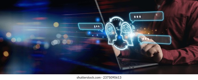 Creating a data set for AI generated to follow human-input instructions, using artificial intelligence technology to help reduce business processes. Artificial intelligence and AI technology concept.
