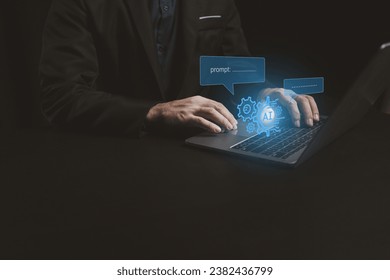 Creating a data set for AI generated to follow human-input instructions, using artificial intelligence technology to help reduce business processes. Artificial intelligence and AI technology concept.