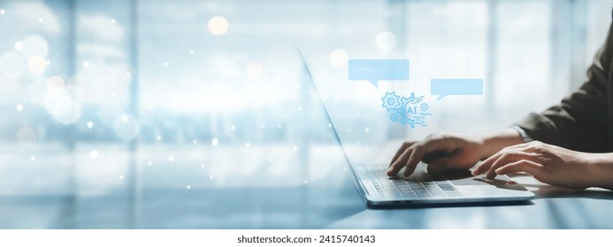 Creating a data set for AI generated to follow human-input instructions, Using artificial intelligence technology or AI comes into use in business,  Artificial intelligence and AI technology concept.