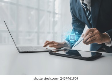 Creating a data set for AI generated to follow human-input instructions, using artificial intelligence technology to help reduce business processes. Artificial intelligence and AI technology concept.