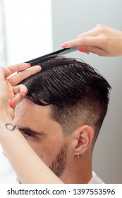 creating a real male haircut. The process of creating a male haircut by a true professional