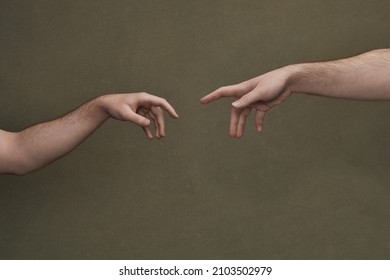 Creation of Adam Hands Inspired Photo - Shutterstock ID 2103502979