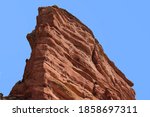 Creation Rock at Red Rocks Amphitheatre, a huge sandstone monolith, in Colorado, USA