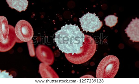 Creative 3d render of blood cells background