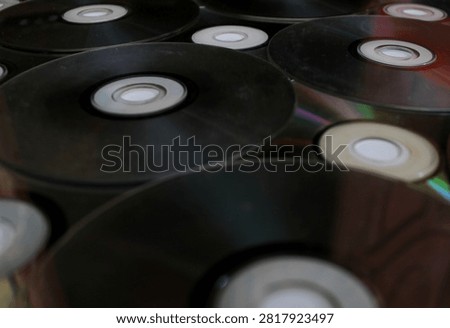 creative art panel from multiple compact disc, classic media. CD for art instalation.
