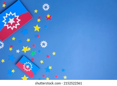 Creative Background For  Juneteenth African American Holiday Celebrating Freedom. Black Liberation African American Flags And Stars