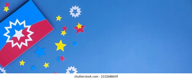 Creative Background For  Juneteenth African American Holiday Celebrating Freedom. Black Liberation African American Flags And Stars