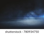 Creative blurry outdoor asphalt background with mist 