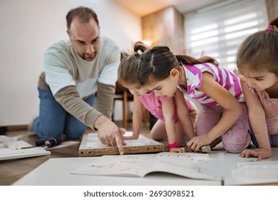 Creative bonding during DIY project with children at home