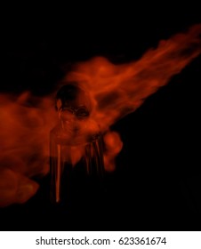 A creative burning skull wallpaper. 