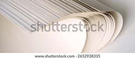 Creative circular big grey blur canva stripe note pad draw element heap pile copyspace. Close up view retro school study literary write publish library read sign art card blank frame text space decor