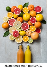 Creative Citrus Tree Made Of Fruits And Juices