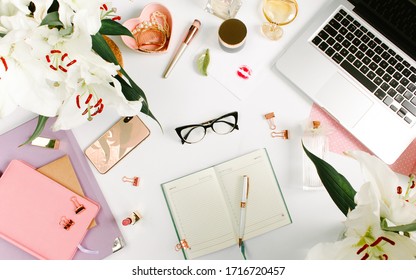 Creative Artistic Workplace Laptop Notebook Stock Photo (Edit Now ...