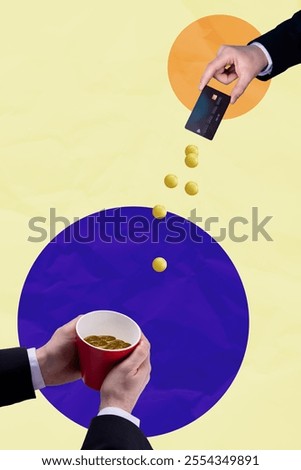Similar – Image, Stock Photo Anonymous hands holding credit card in drugstore