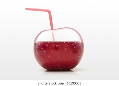 Creative Concept Of Healthy Apple Juice