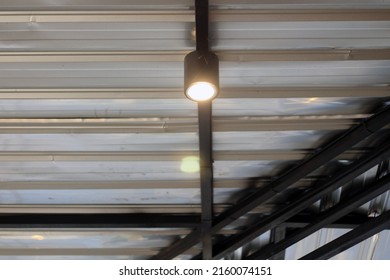 Creative Concept Of Installing Light Fixtures On A Light Steel Roof