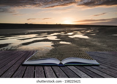 Creative Concept Pages Book Beautiful Sunrise Stock Photo 158225621 ...